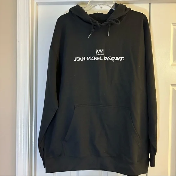 Jean Michel Basquiat x Dizzy Gillespie Jazz Horn Art Black Hoodie Size XL - Picture 2 of 10